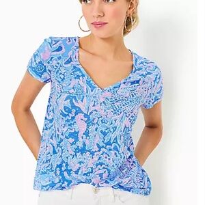 Lilly Pulitzer Etta Blue Graphic Short Sleeve T-Shirt